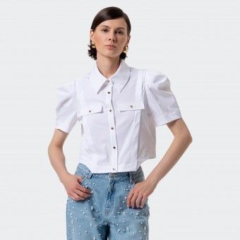 Camisa Cropped Fracomina Camisa Cropped Fracomina
