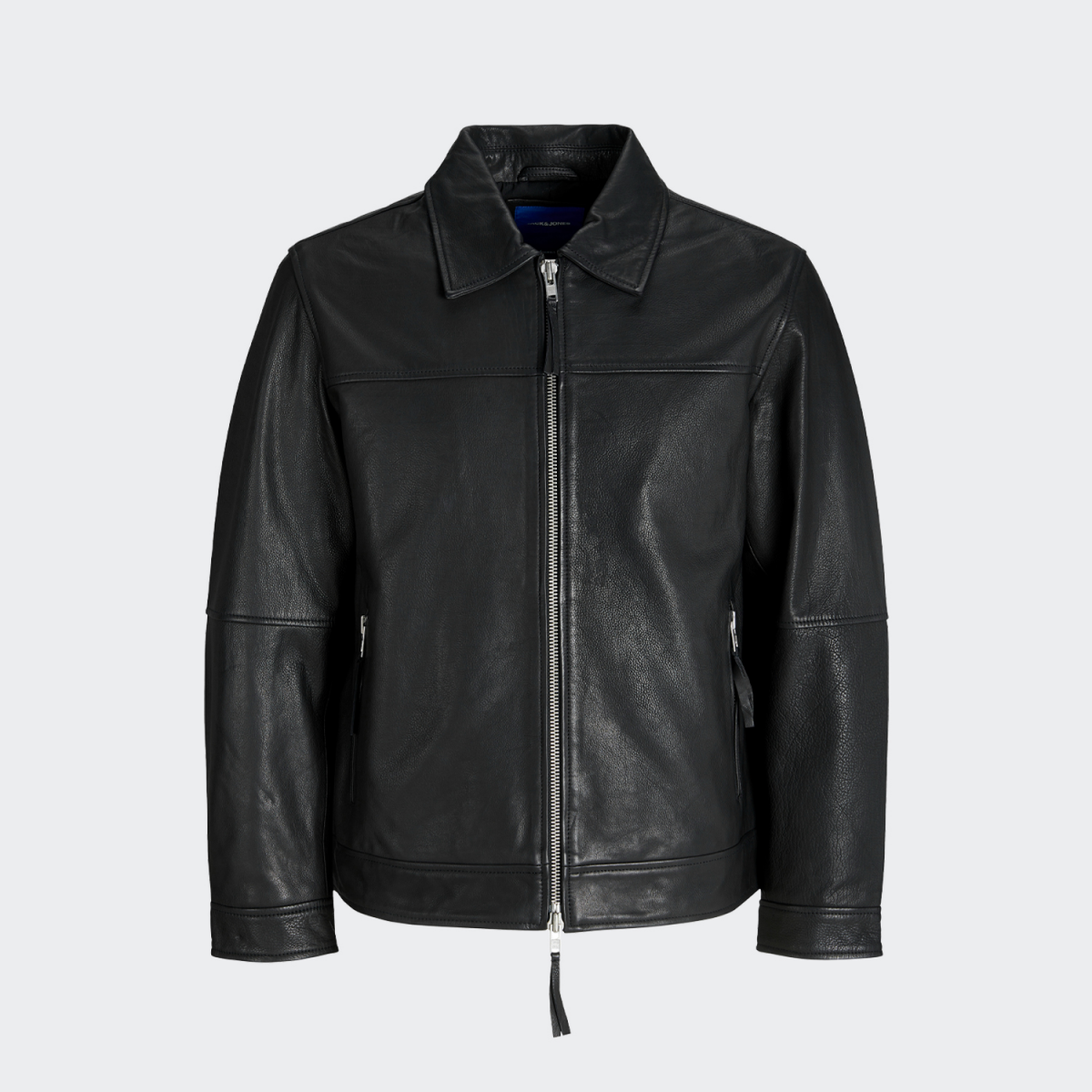 Jack & Jones Black Leather Jacket - 12278569_9 | Urban Project Jack & Jones Black Leather Jacket - 12278569_9 | Urban Project