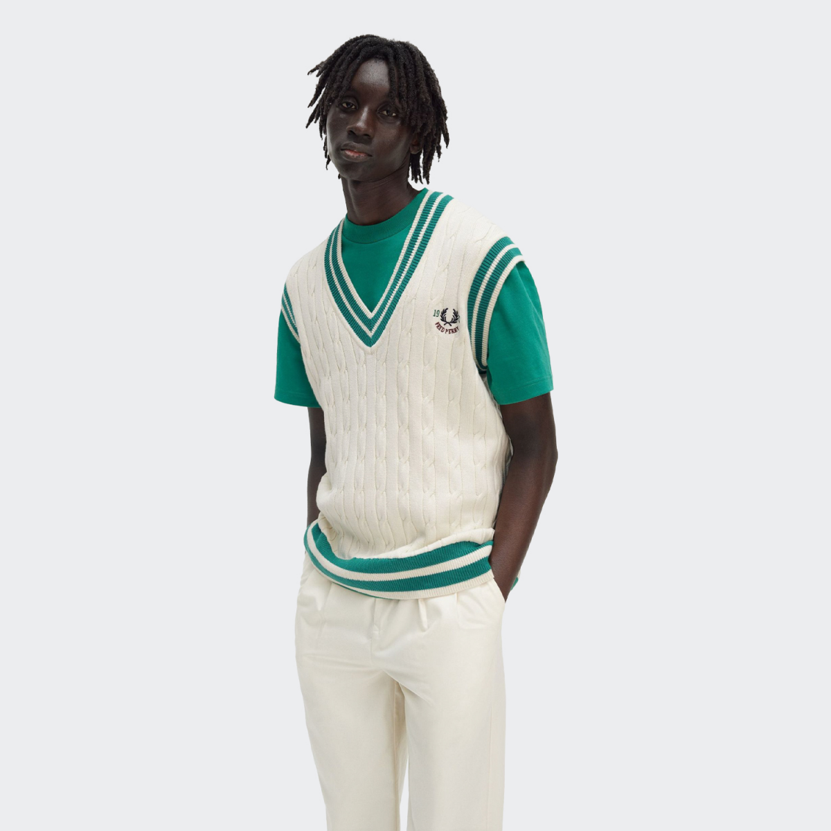 FRED PERRY × BEAMS / 別注 Cable Knit Vest Fred Perry Tennis Vest | Vests | Buy Online - K9721560.030 - Urban
